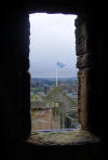 Linlithgow Palace view from window Saltire