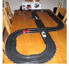 Mondo Motors Fiat 500 vs 500 Scalextric kit on my dining table