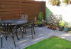 Starry Towers patio 3 with furniture and pots