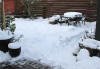 snowy back garden